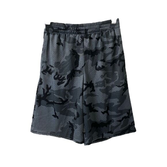 Boys Large Mesh Shorts Starter Black and Gray Camouflage Athletic 10-12 - Picture 1 of 5